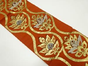 アンティーク　立涌に唐花模様織り出し名古屋帯（着用可）